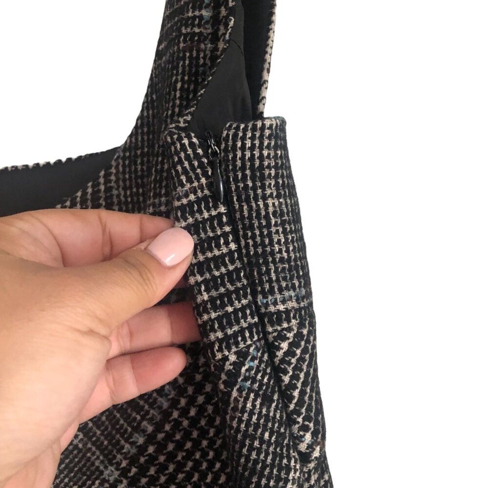 Zara Basic Black Houndstooth Wool Blend Apron Jum… - image 6